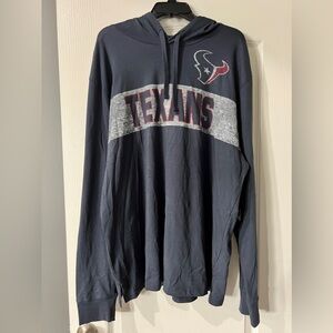 Houston Texans '47 NWT Long Sleeve Blue Hooded T-shirt‎ Men's Size XXL